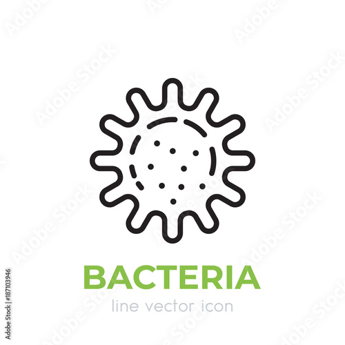 bacteria, microbe linear icon on white