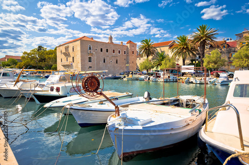 Kastel Luksic harbor and landmarks summer view photo