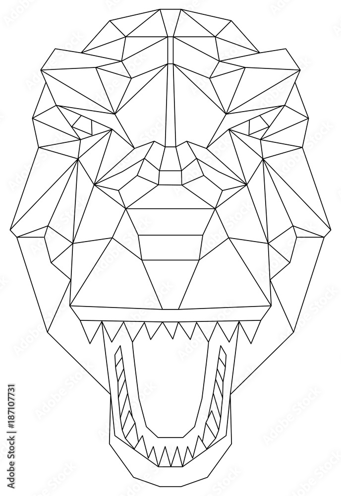 Naklejka premium geometric head dinosaur