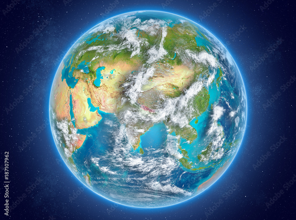 Nepal on planet Earth in space Nepal on planet Earth in space