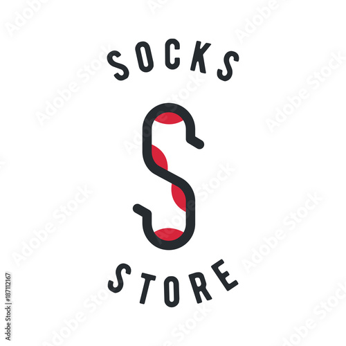 Creative Concept for Socks Shop Store. Logo Design Template with Letter S
