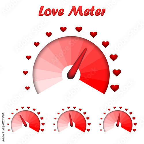 Love meter, Valentine's Day card design element. Vector illustration