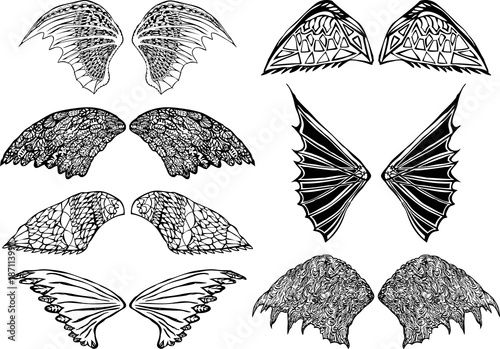 set of the various fabulous wings
