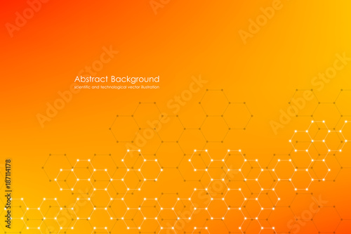 Abstract hexagonal background. Medical, scientific or technological concept. Geometric polygonal graphics. vector illustration.
