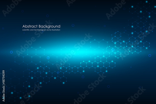 Abstract hexagonal background. Medical, scientific or technological concept. Geometric polygonal graphics. vector illustration.