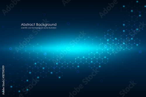 Abstract hexagonal background. Medical  scientific or technological concept. Geometric polygonal graphics. vector illustration.