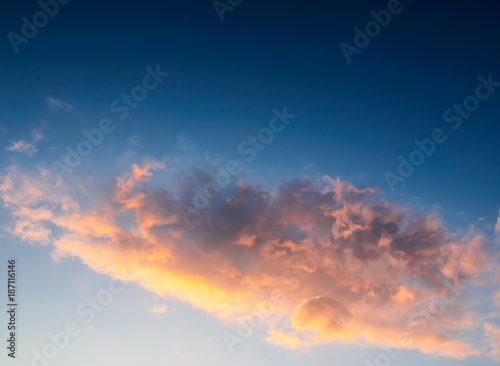 blue sky with cloud in sunset