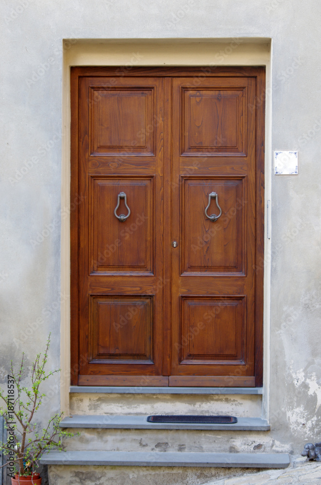 ancient wooden door of historic building ancient wooden door of historic building