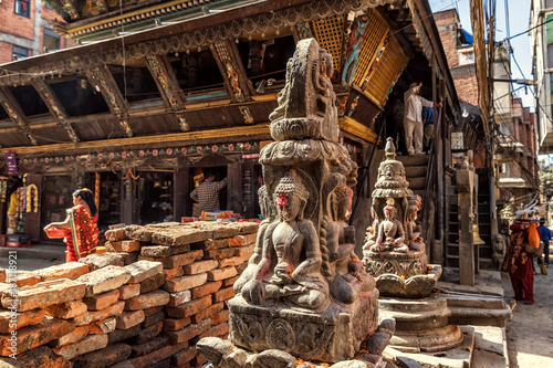 Obraz na plátně In the Streets of Khatmandu, Nepal