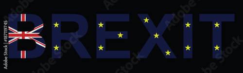 Brexit text representing the United Kingdom exit from the European Union 