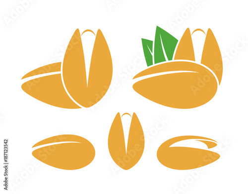 Pistachio nut  logo. Isolated pistachio nut on white background