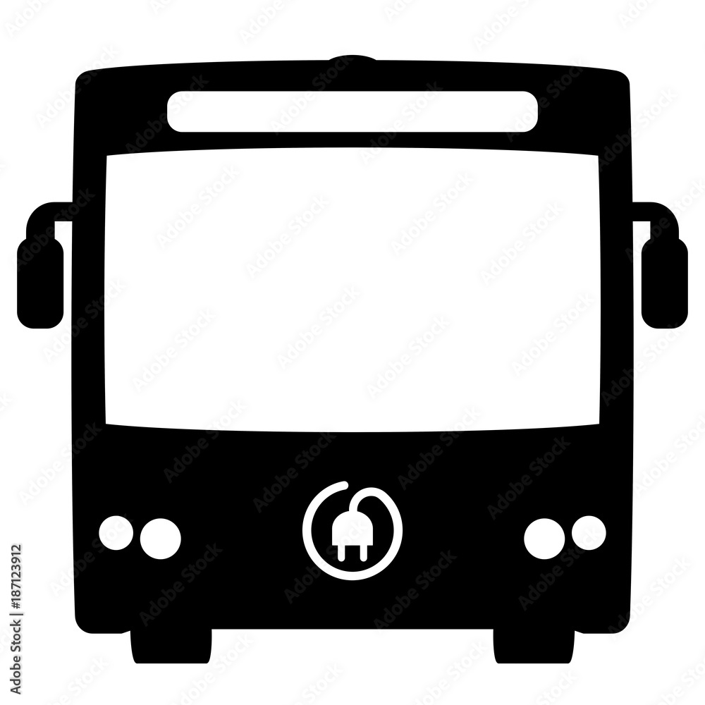 lgd13 LogoGraphicDesign Elektrobus Symbol mit Ladestecker und Kabel