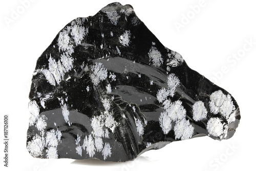 snowflake obsidian isolated on white background