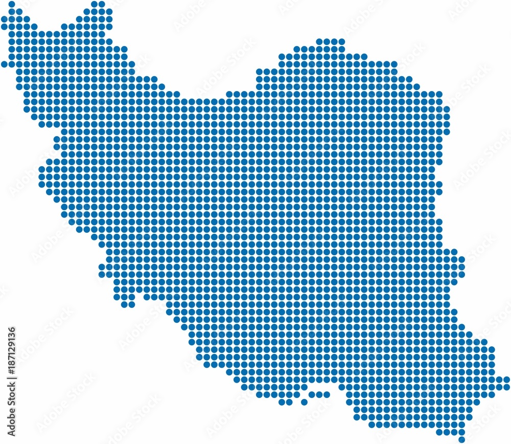 Circle shape Iran map on white background. Vector illustration.