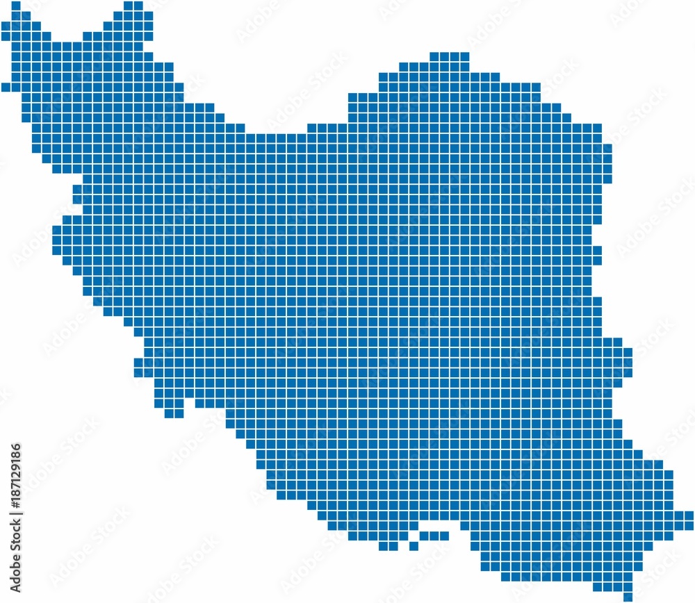 Square shape Iran map on white background. Vector illustration. Square shape Iran map on white background. Vector illustration.