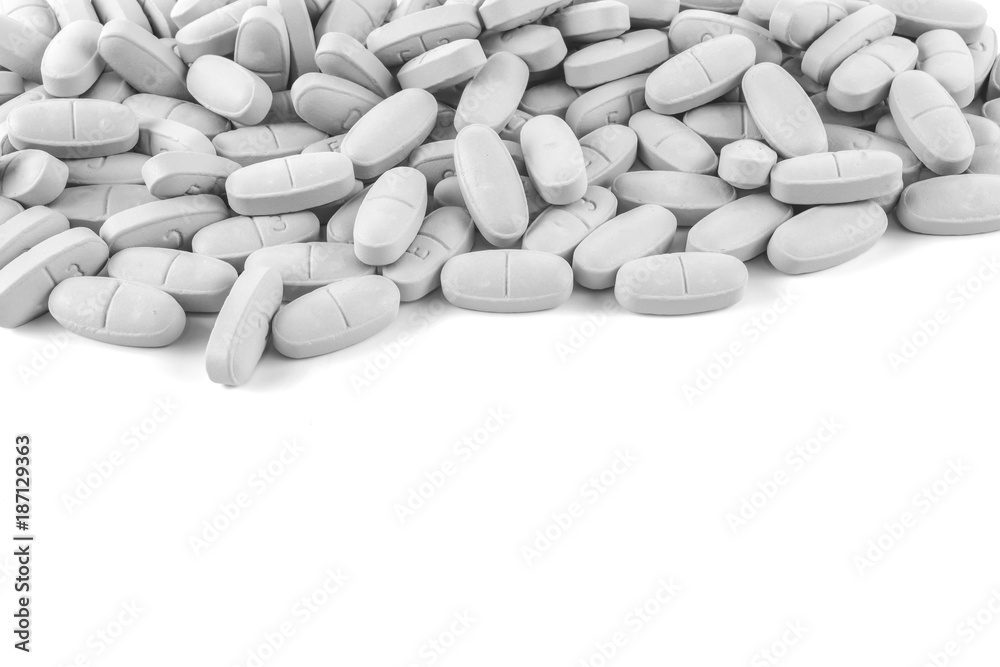 Pills on white as background
Pills on white as background