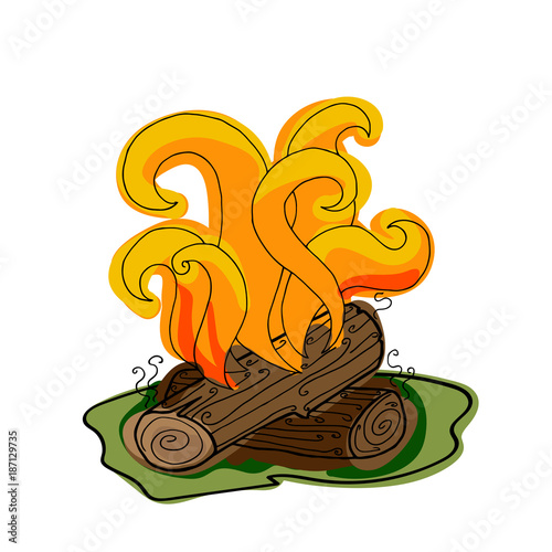 Fire with firewood