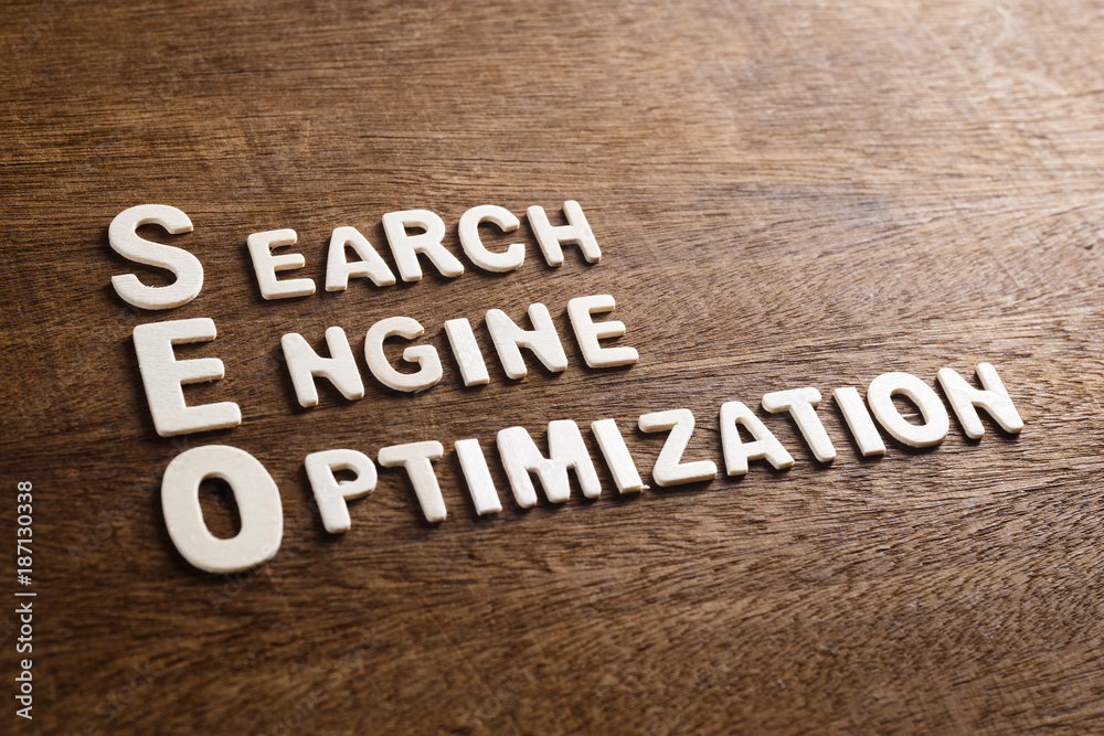 Fototapeta premium SEO Wood Letters