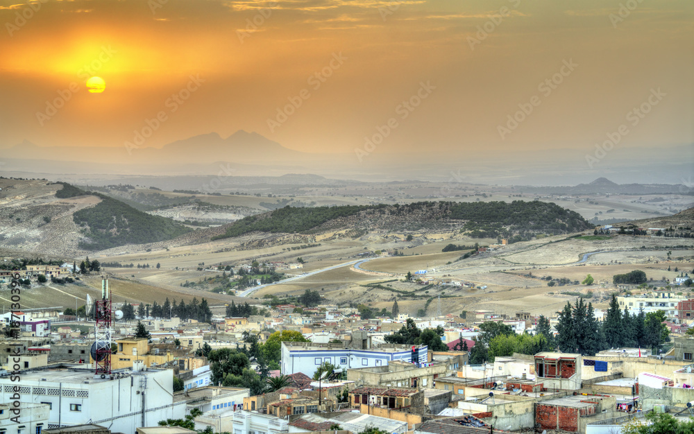 Sunset above El Kef, a city in northwestern Tunisia
