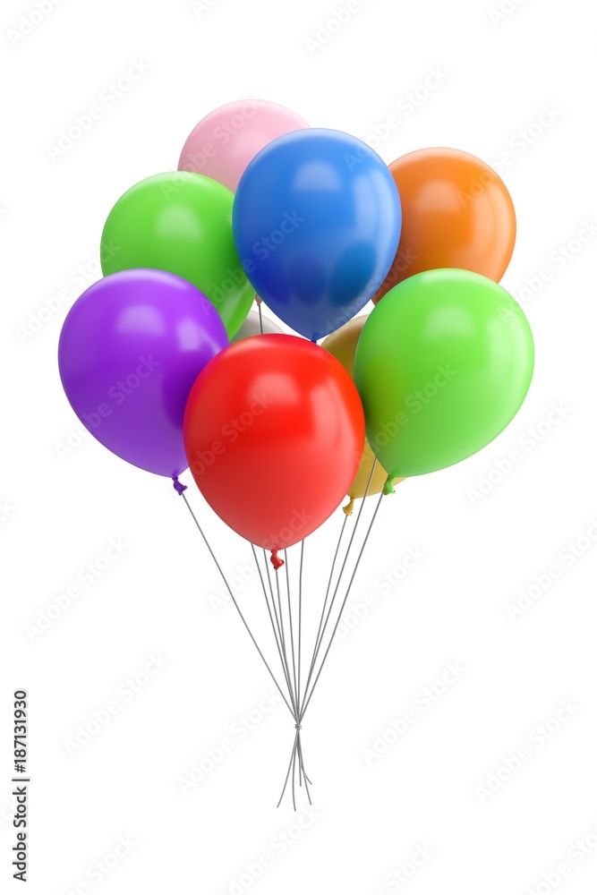 3D Rendering Balloons Isolated on white Background 3D Rendering Balloons Isolated on white Background
