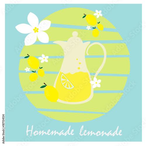 Illustration with homemade lemonade.