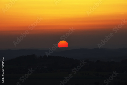 Sunset from observation Špulka, Czech Republic © Lucie