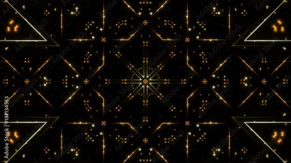 flashing gold light and black background, loop