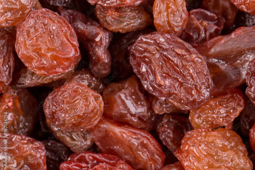 Fototapeta premium Fresh raisins close-up. Raisin Background