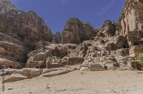 landscapes and canyons of the abandoned city of Petra