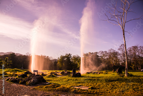 Sankamphaeng hot spring in Chiangmai province photo