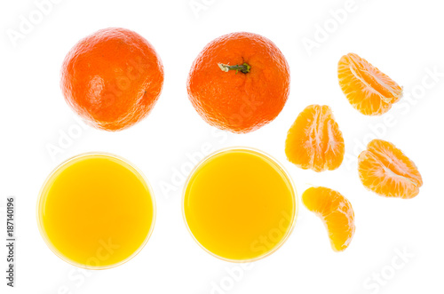 Freshly made drink from tangerine