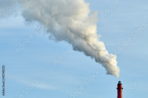 ndustrial, ecology and environmental pollution. The smoke from the chimney of the industrial plant.