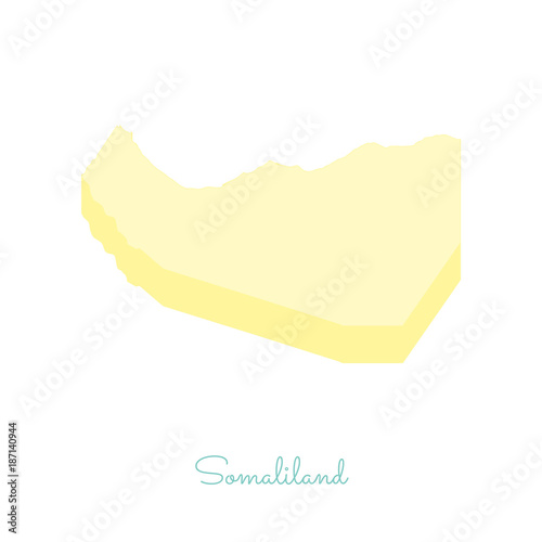 Somaliland region map: colorful isometric top view. Detailed map of Somaliland regions. Vector illustration.