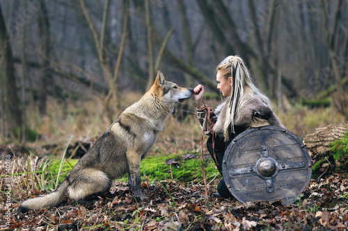 Beautiful viking warrior wo...