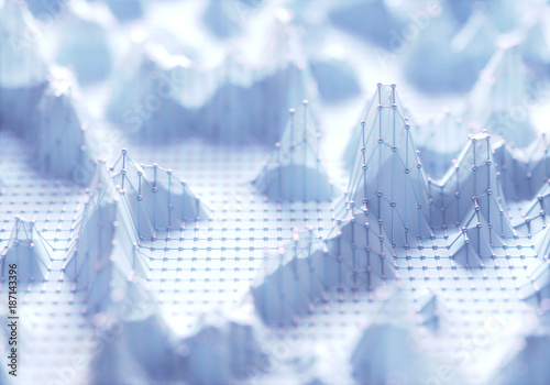 White thee dimensional structures, illustration