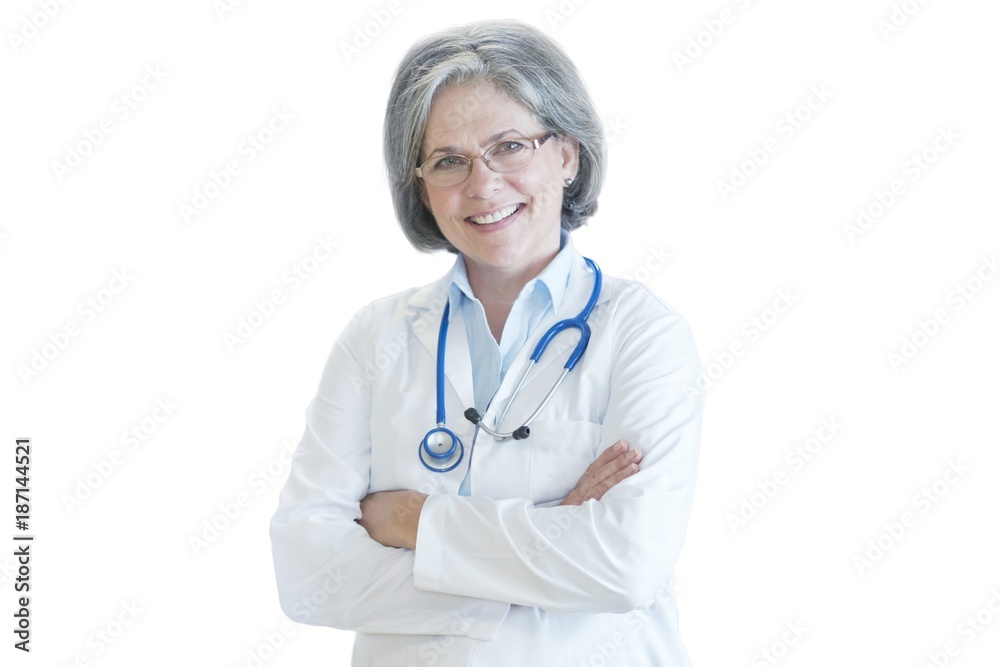 Mature female doctor smiling Mature female doctor smiling