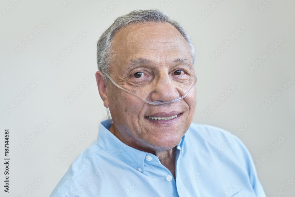 Male patient with nasal cannula Male patient with nasal cannula