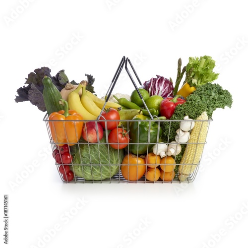 Shopping basket full of fresh produce