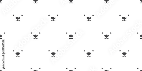 Bear Seamless Pattern vector polar bear face isolated background wallpaper white
