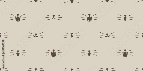 cat seamless pattern vector kitten smile isolated mouth icon background wallpaper