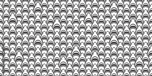 Shark Seamless Pattern fin dolphin whale vector isolated wallpaper background white