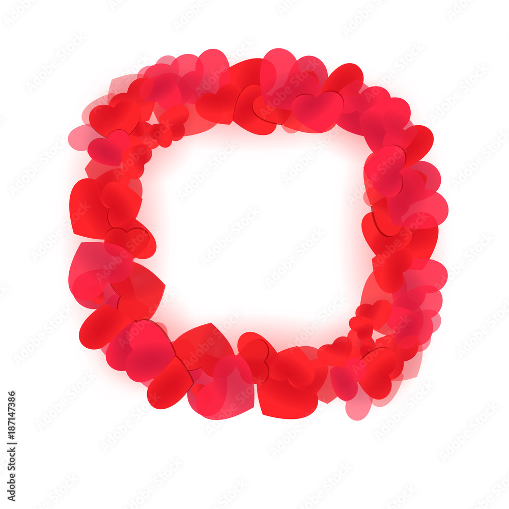 Bright heart frame. Love sign wreath for edging and design Bright heart frame. Love sign wreath for edging and design