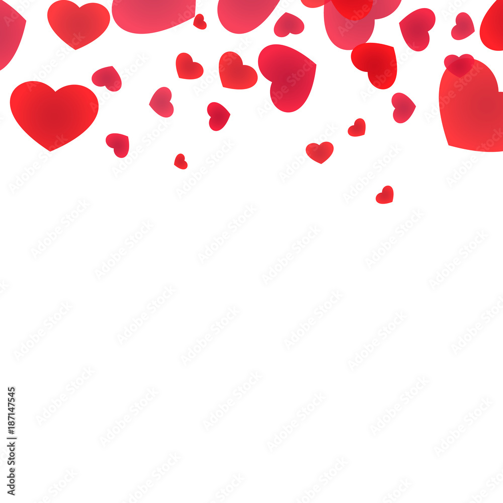 Valentines day background. Red heart framing illustration