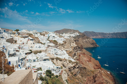 Traditional view of the island of Santorini