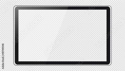 Modern Flat Tv Screen - Front View - Transparent Background