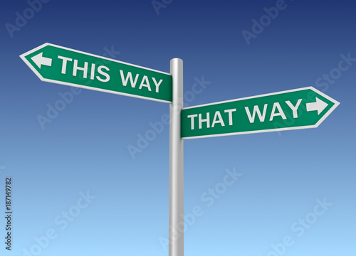 this that way road sign 3d illustration