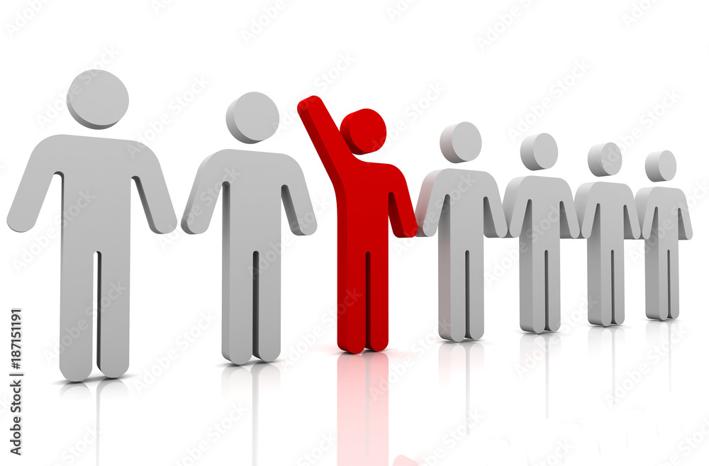standing out from the crowd concept 3d illustration standing out from the crowd concept 3d illustration