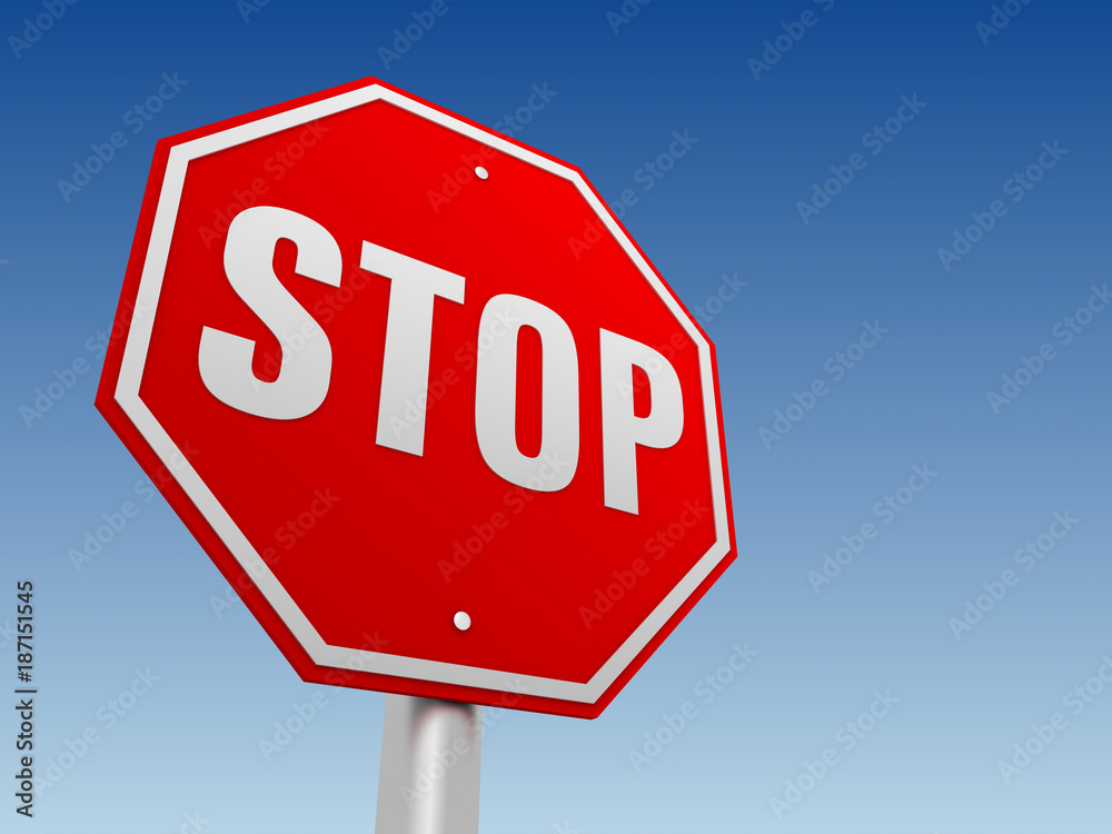 stop road sign concept       3d illustration
