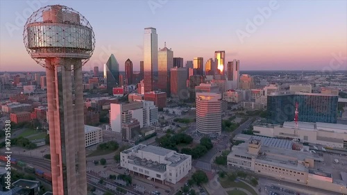 Sunset Skyline Downtown Dallas photo