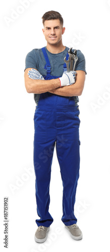 Handsome auto mechanic with...